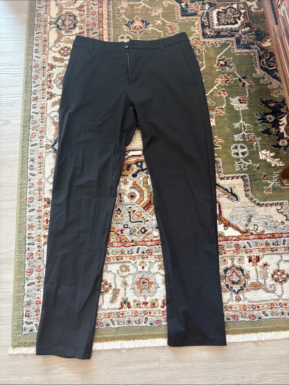 lululemon Men's Black Dress Pants - Tailored Straight Leg